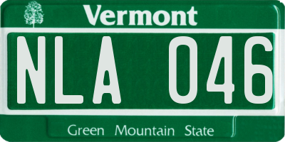 VT license plate NLA046