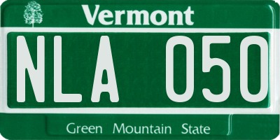 VT license plate NLA050