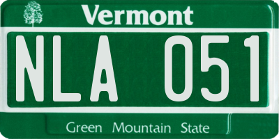 VT license plate NLA051