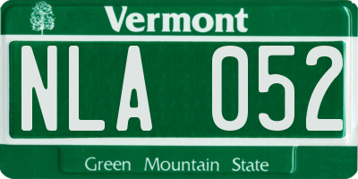 VT license plate NLA052