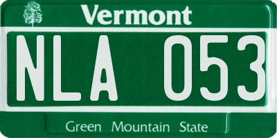 VT license plate NLA053