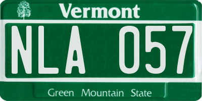 VT license plate NLA057