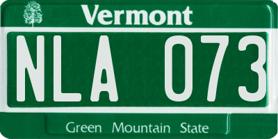 VT license plate NLA073