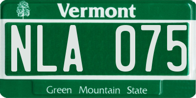 VT license plate NLA075