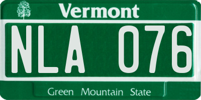 VT license plate NLA076