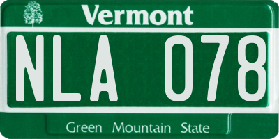VT license plate NLA078