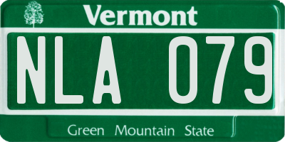 VT license plate NLA079