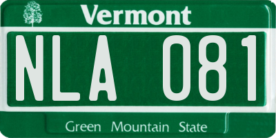 VT license plate NLA081