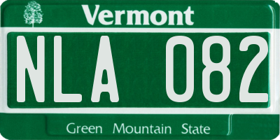 VT license plate NLA082