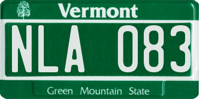 VT license plate NLA083