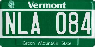 VT license plate NLA084