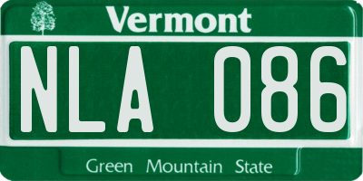 VT license plate NLA086