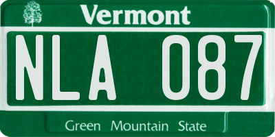 VT license plate NLA087