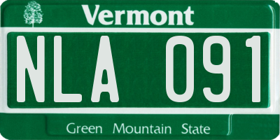 VT license plate NLA091