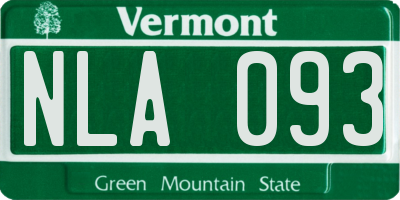 VT license plate NLA093