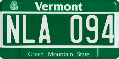 VT license plate NLA094