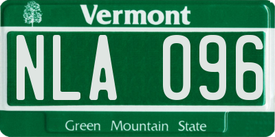 VT license plate NLA096