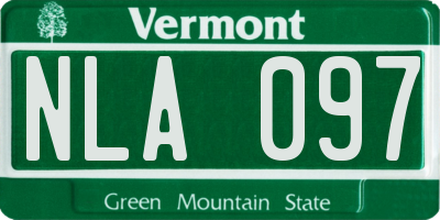 VT license plate NLA097