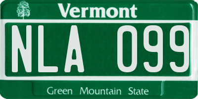 VT license plate NLA099