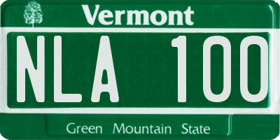 VT license plate NLA100