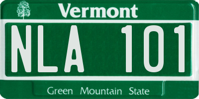 VT license plate NLA101
