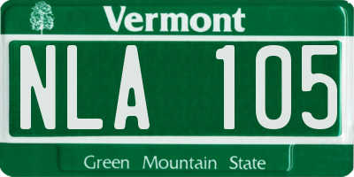 VT license plate NLA105