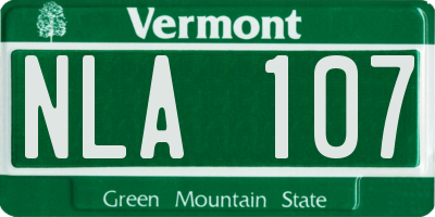 VT license plate NLA107