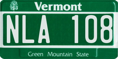 VT license plate NLA108