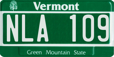 VT license plate NLA109