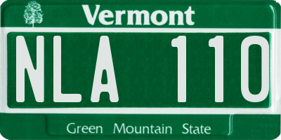 VT license plate NLA110