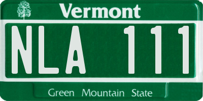 VT license plate NLA111
