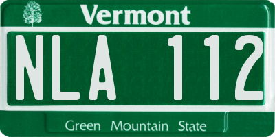 VT license plate NLA112