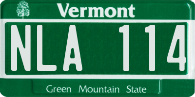 VT license plate NLA114