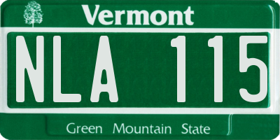 VT license plate NLA115