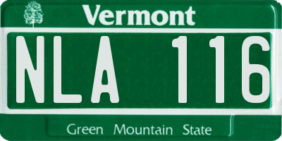 VT license plate NLA116