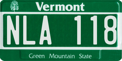 VT license plate NLA118