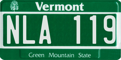 VT license plate NLA119