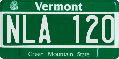 VT license plate NLA120