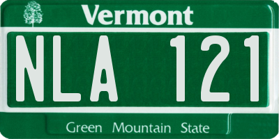 VT license plate NLA121