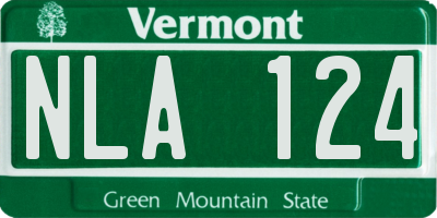 VT license plate NLA124