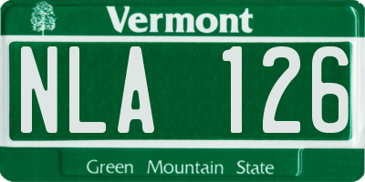 VT license plate NLA126