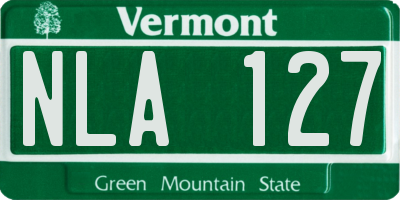 VT license plate NLA127