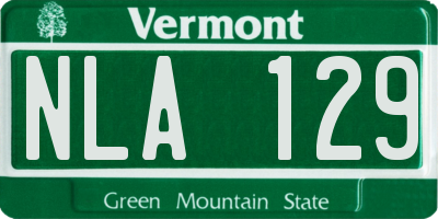 VT license plate NLA129