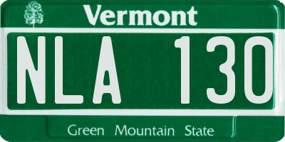 VT license plate NLA130