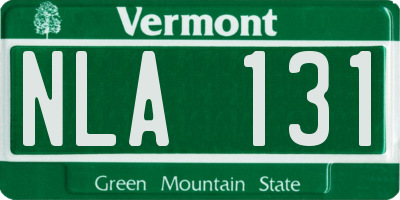 VT license plate NLA131