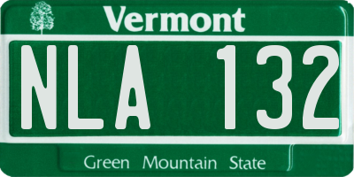 VT license plate NLA132