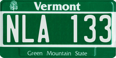 VT license plate NLA133