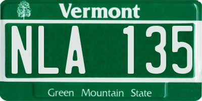 VT license plate NLA135