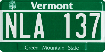 VT license plate NLA137