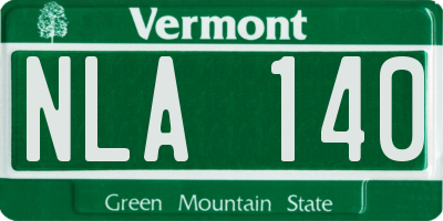 VT license plate NLA140